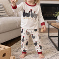 Folk Art Chickens Bamboo Two Piece Long Sleeve Pajama Set
