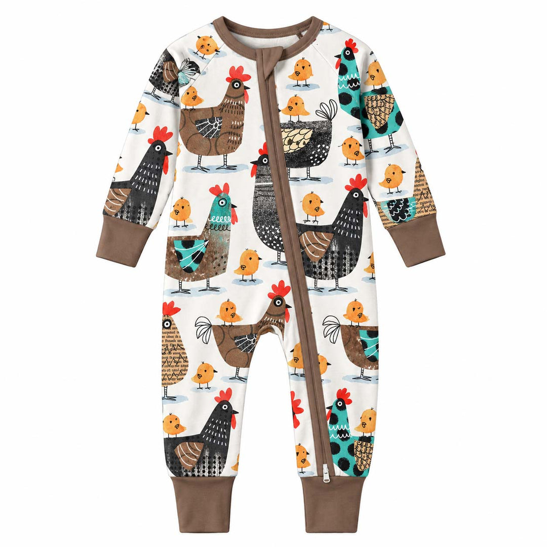 Folk Chicken Family Bamboo Convertible Zippy