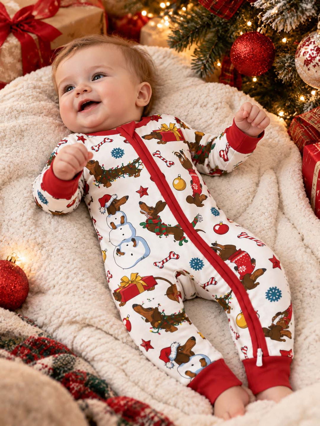 Funny Dachshund Christmas Adventures Bamboo Convertible Zippy