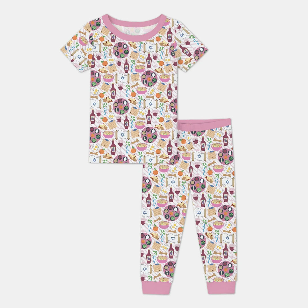 Passover Meal Bamboo Two Piece Short Sleeve Pajama Set