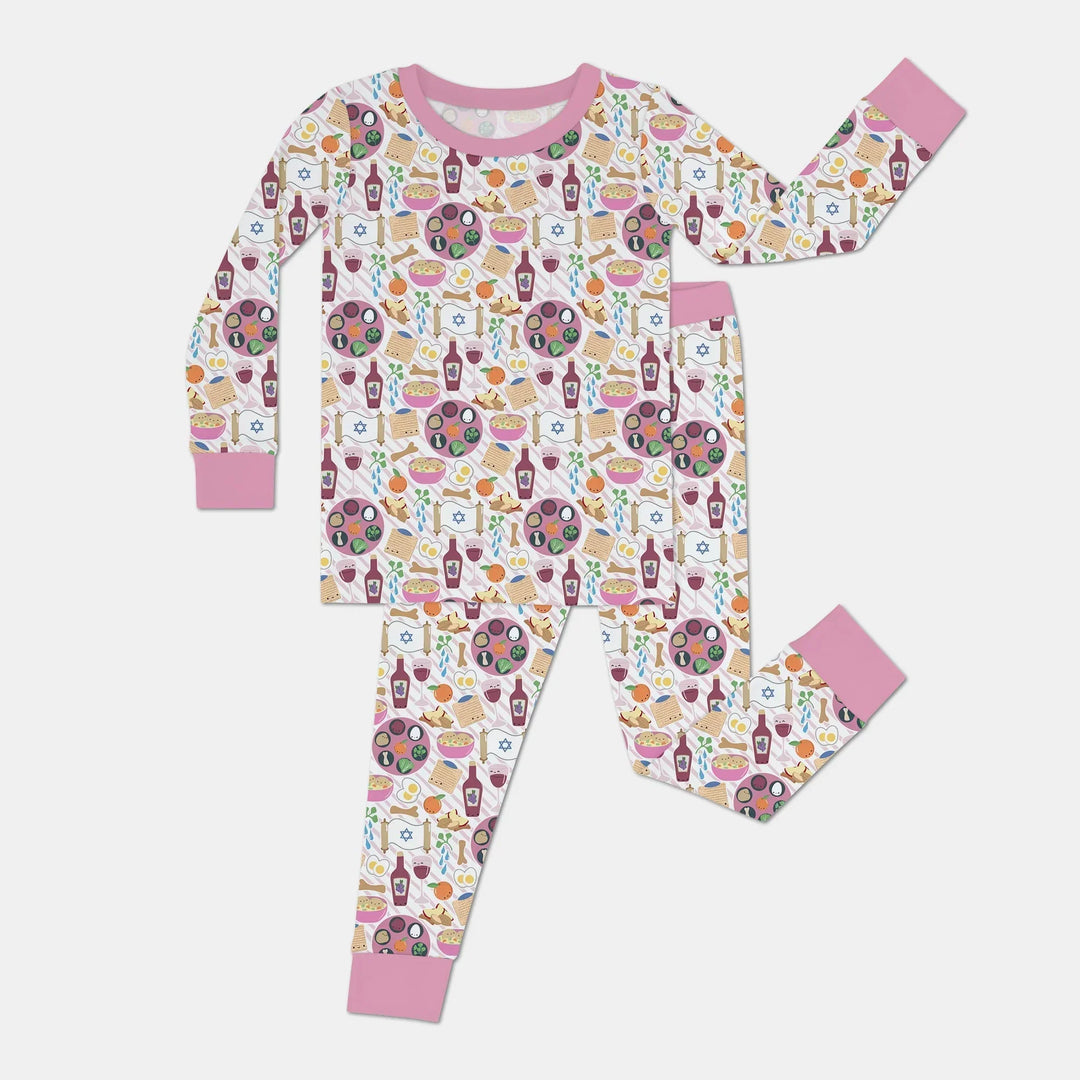 Passover Meal Bamboo Two Piece Long Sleeve Pajama Set