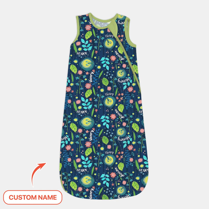 Nighttime Bugs Custom Name Bamboo Sleep Bag