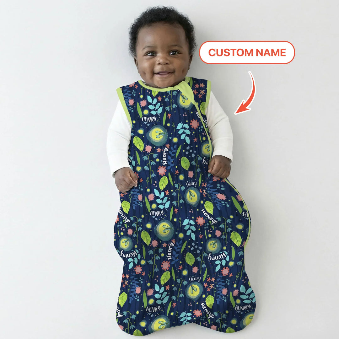 Nighttime Bugs Custom Name Bamboo Sleep Bag
