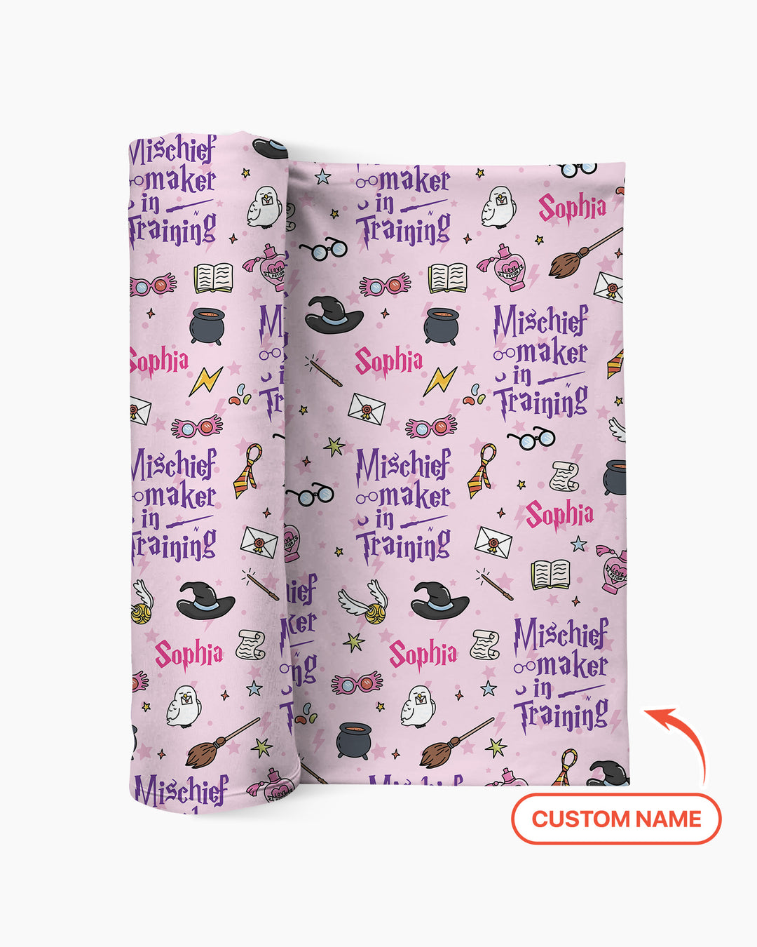 Custom Name Mischief Maker In Training swaddle blanket