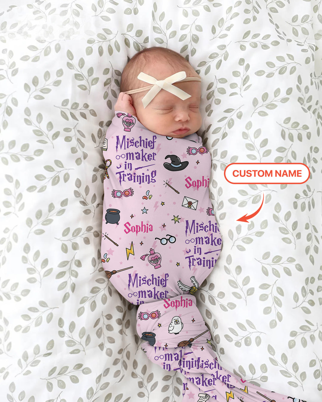 Custom Name Mischief Maker In Training swaddle blanket