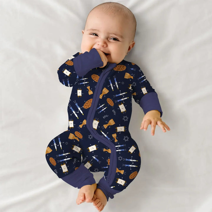 Shabbat Shalom Family Matching Bamboo Convertible Zippy