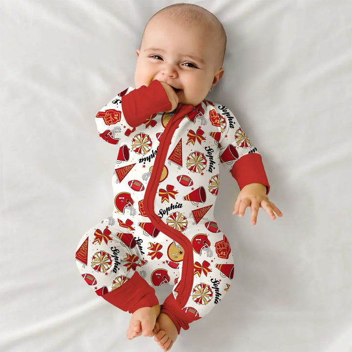 Custom Name Football Cheerleader Bamboo Convertible Zippy