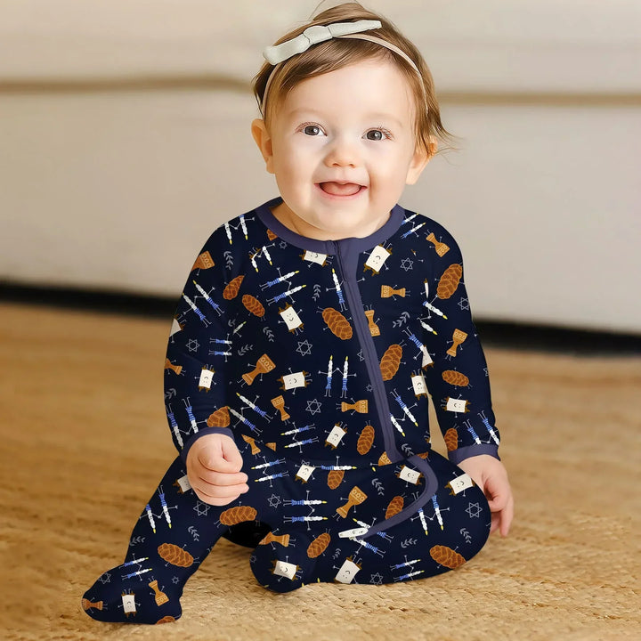 Shabbat Shalom Family Matching Bamboo Convertible Zippy