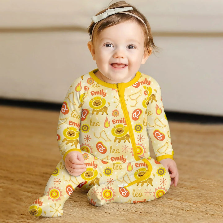 Custom Name Zodiac Leo Bamboo Convertible Zippy