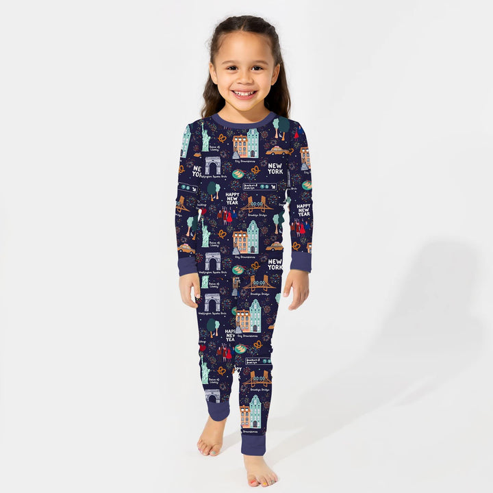 New York New Year Eve Bamboo Two Piece Long Sleeve Pajama Set