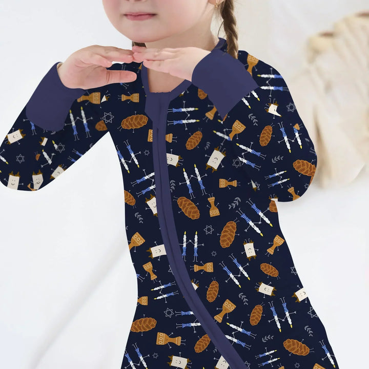 Shabbat Shalom Family Matching Bamboo Convertible Zippy