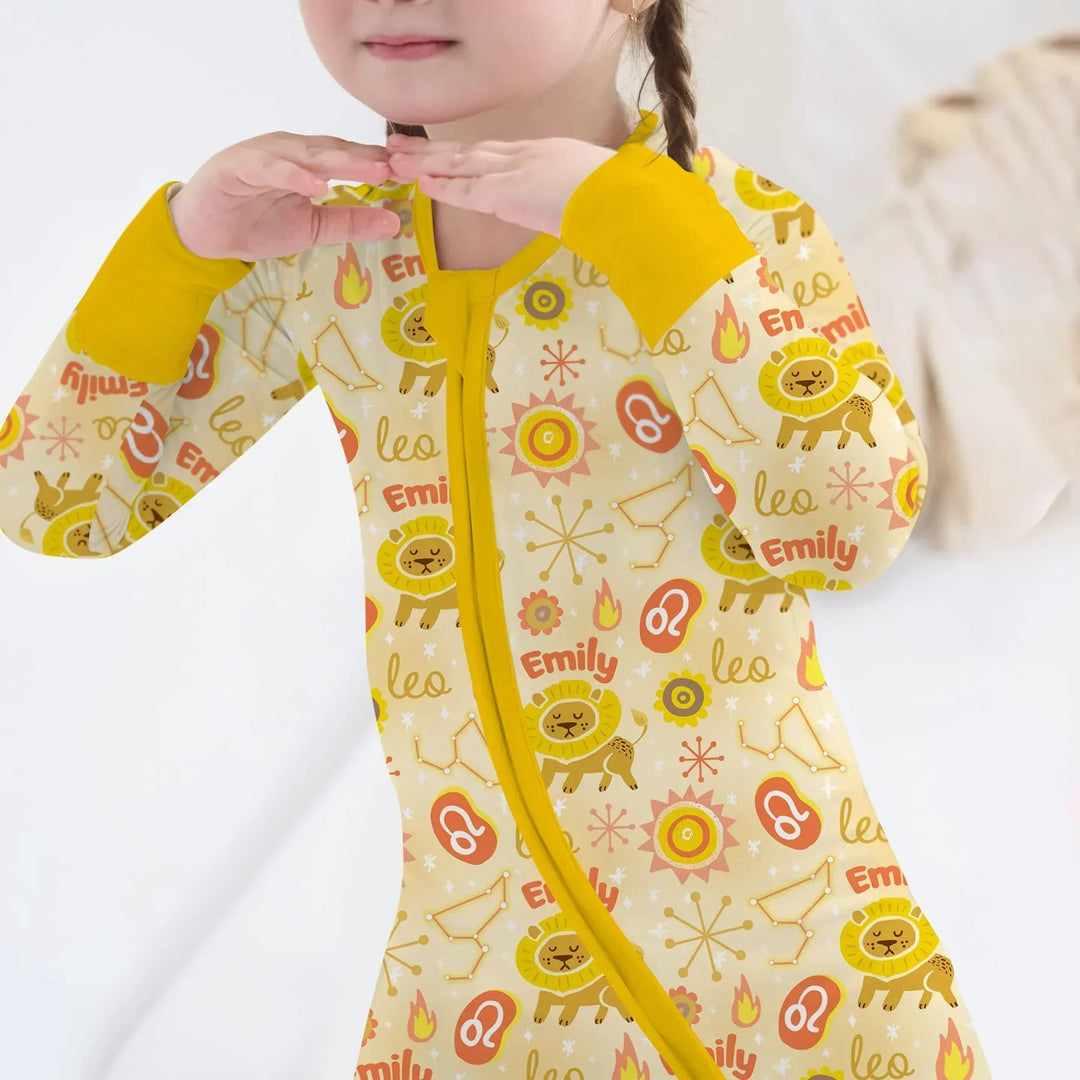 Custom Name Zodiac Leo Bamboo Convertible Zippy