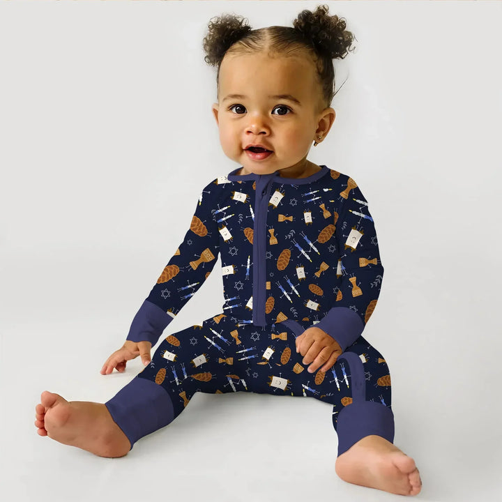 Shabbat Shalom Family Matching Bamboo Convertible Zippy