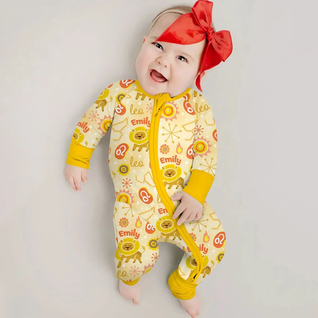 Custom Name Zodiac Leo Bamboo Convertible Zippy