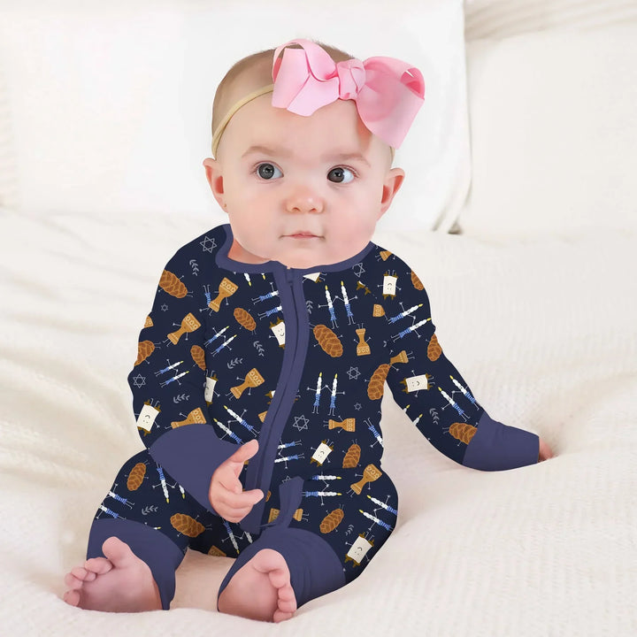 Shabbat Shalom Family Matching Bamboo Convertible Zippy