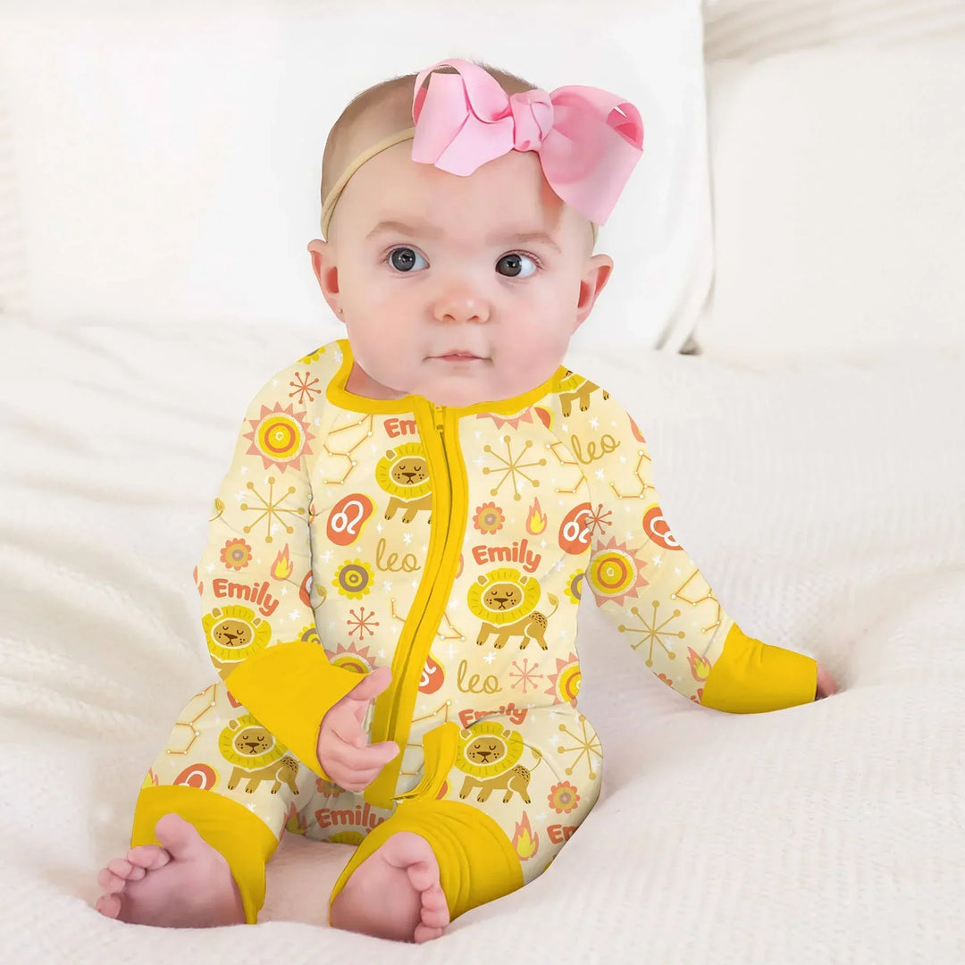 Custom Name Zodiac Leo Bamboo Convertible Zippy