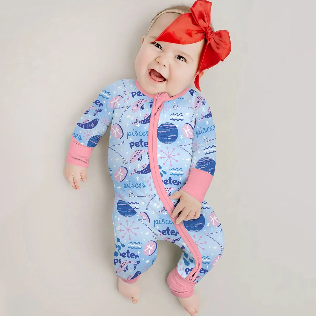 Custom Name Zodiac Pisces Bamboo Convertible Zippy