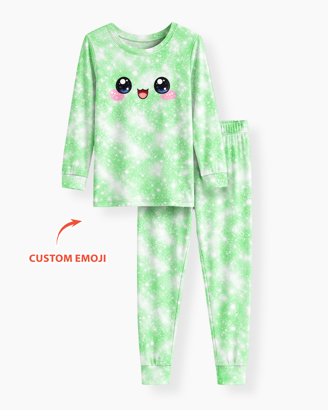 Kawaii Dumplings Emoji Bamboo Two Piece Long Sleeve Pajama Set