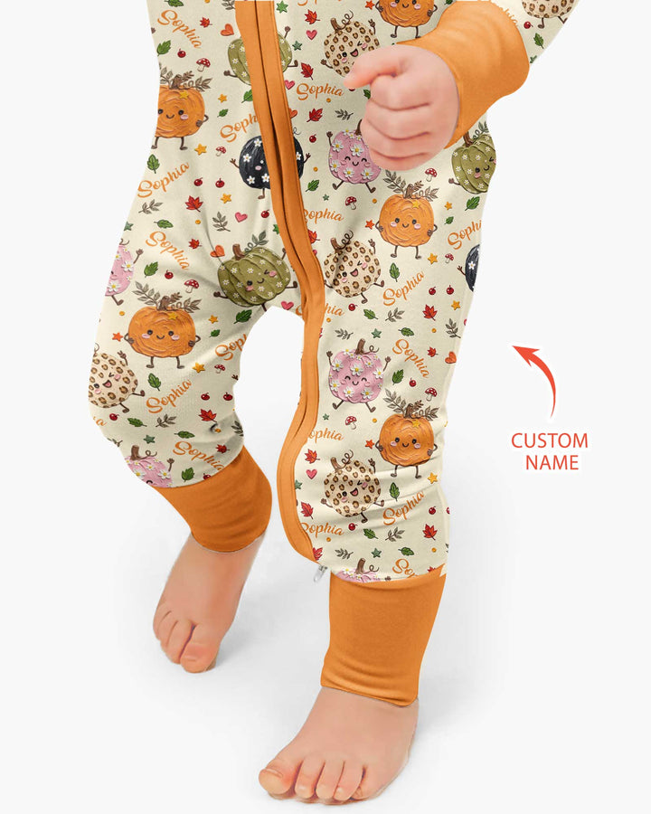 Boho Pumpkin Doodle Bamboo Convertible Zippy