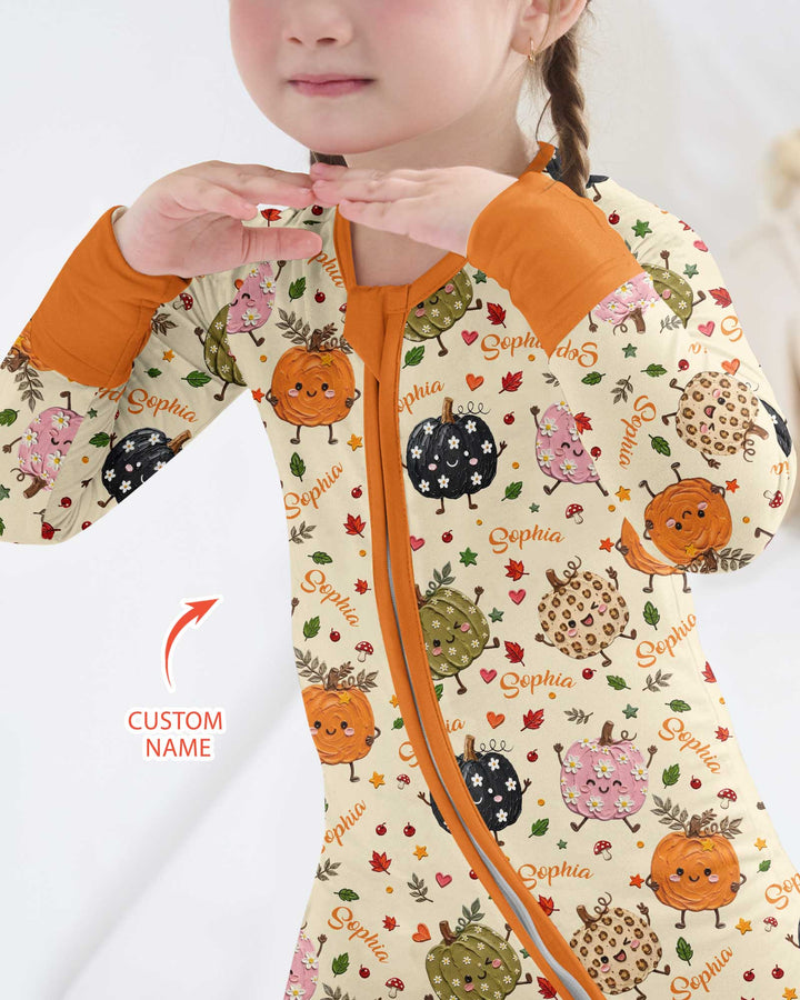 Boho Pumpkin Doodle Bamboo Convertible Zippy