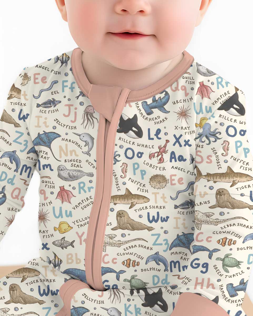 Ocean Animal Alphabet Bamboo Convertible Zippy