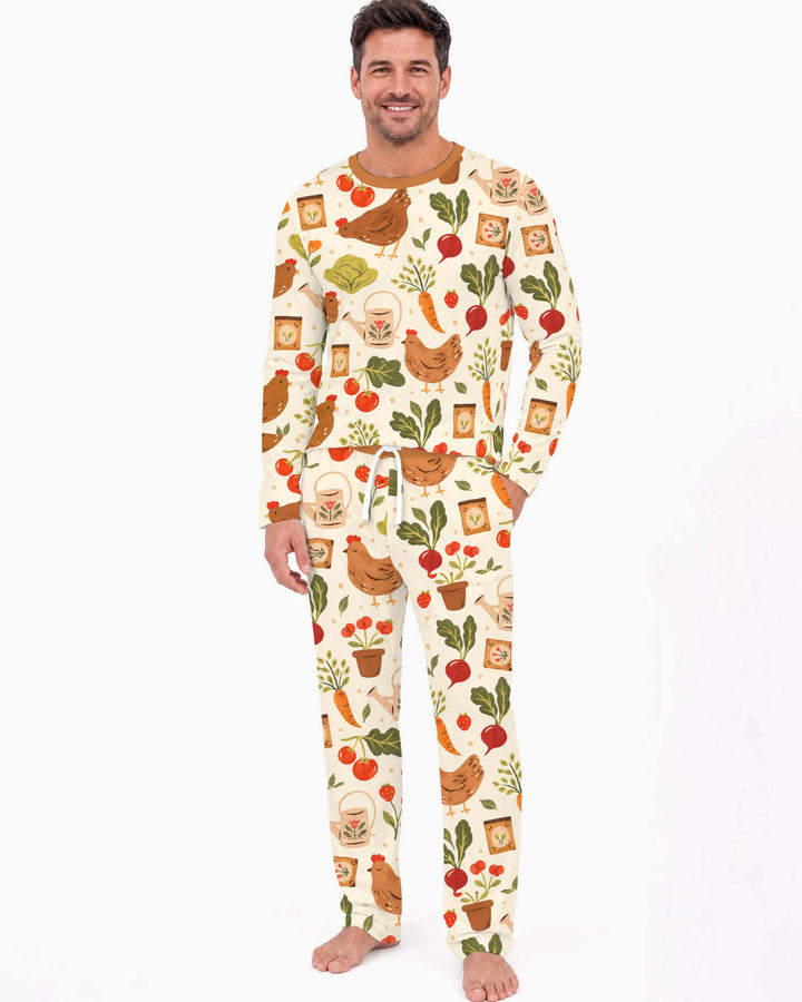 Garden Hen Harvest Bamboo Men's Pajama Set