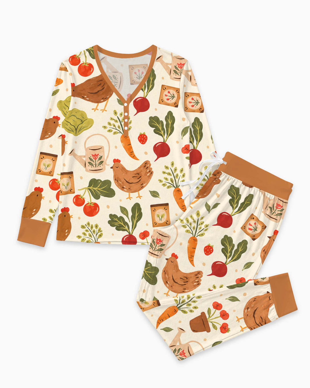 Garden Hen Harvest Bamboo Women Pajama Set
