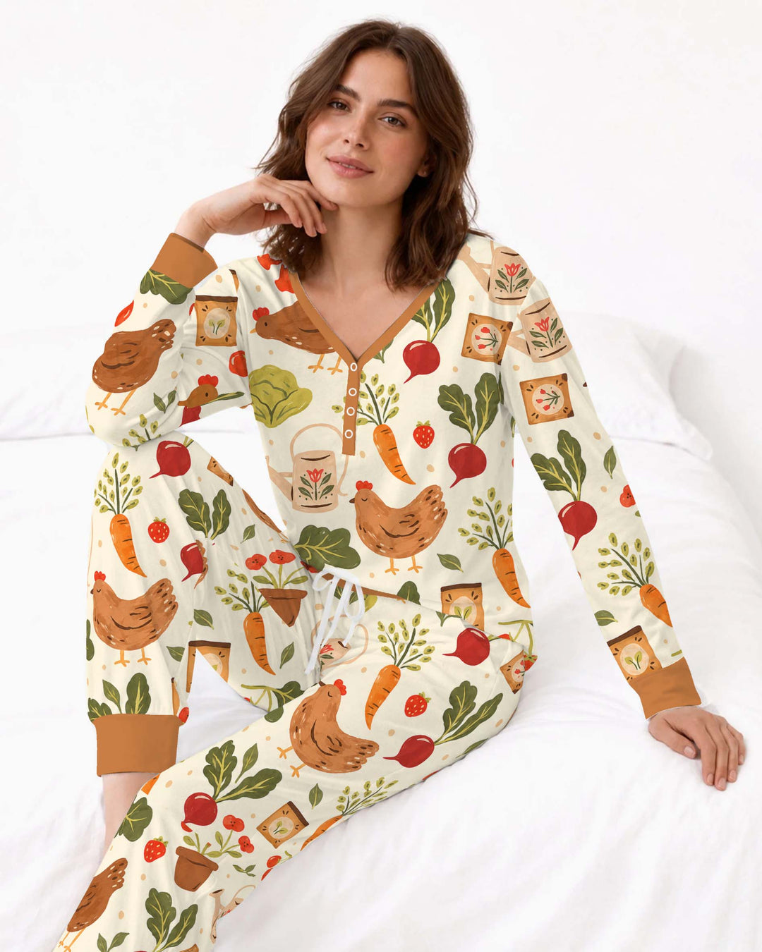 Garden Hen Harvest Bamboo Women Pajama Set