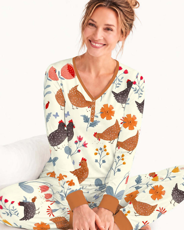 Garden Hen Meadow Bamboo Women Pajama Set