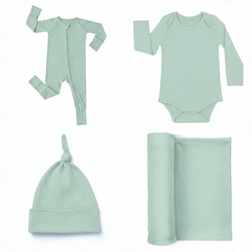 Welcome to our World Set ( 1 Long Zippy+ 1 Bodysuit+ 1 Swaddle Blanket+ 1 Knotted hat)