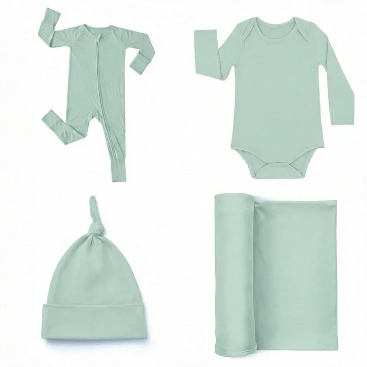 Welcome to our World Set ( 1 Long Zippy+ 1 Bodysuit+ 1 Swaddle Blanket+ 1 Knotted hat)