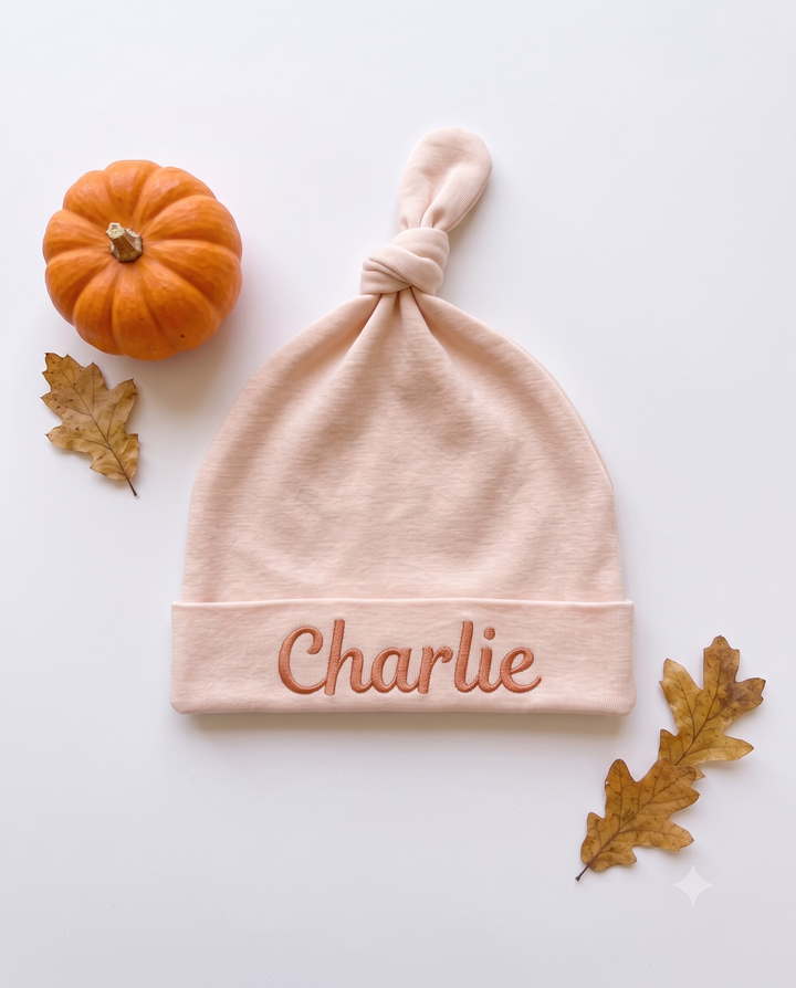 Personalized Pumpkin Teddy Embroidered Embroidered Bamboo Hat