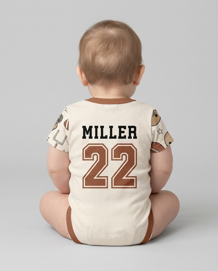 Personalized Football Brother's Biggest Fan Bamboo Bodysuit