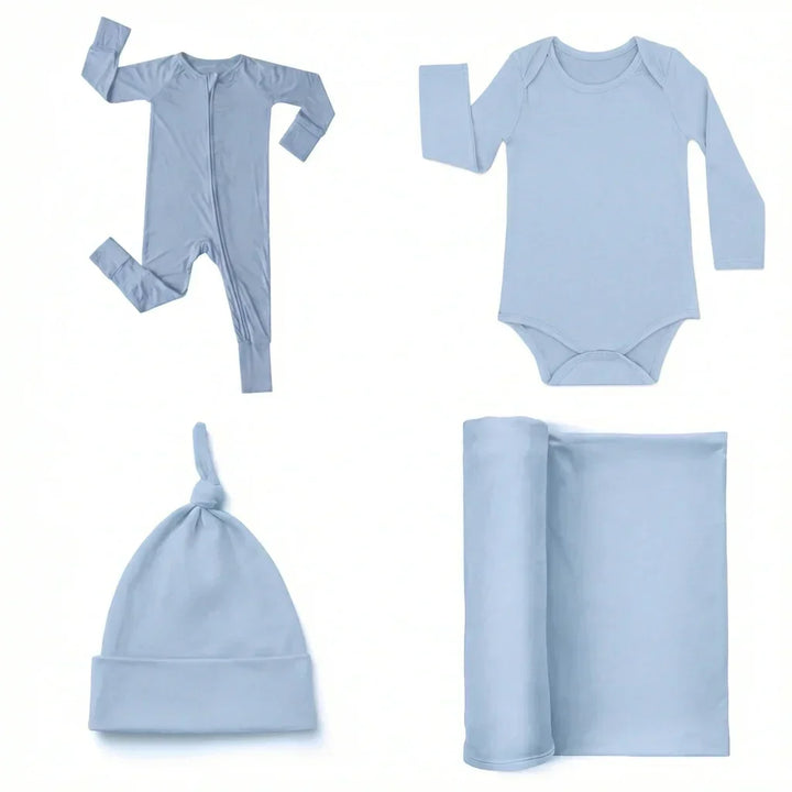 Welcome to our World Set ( 1 Long Zippy+ 1 Bodysuit+ 1 Swaddle Blanket+ 1 Knotted hat)