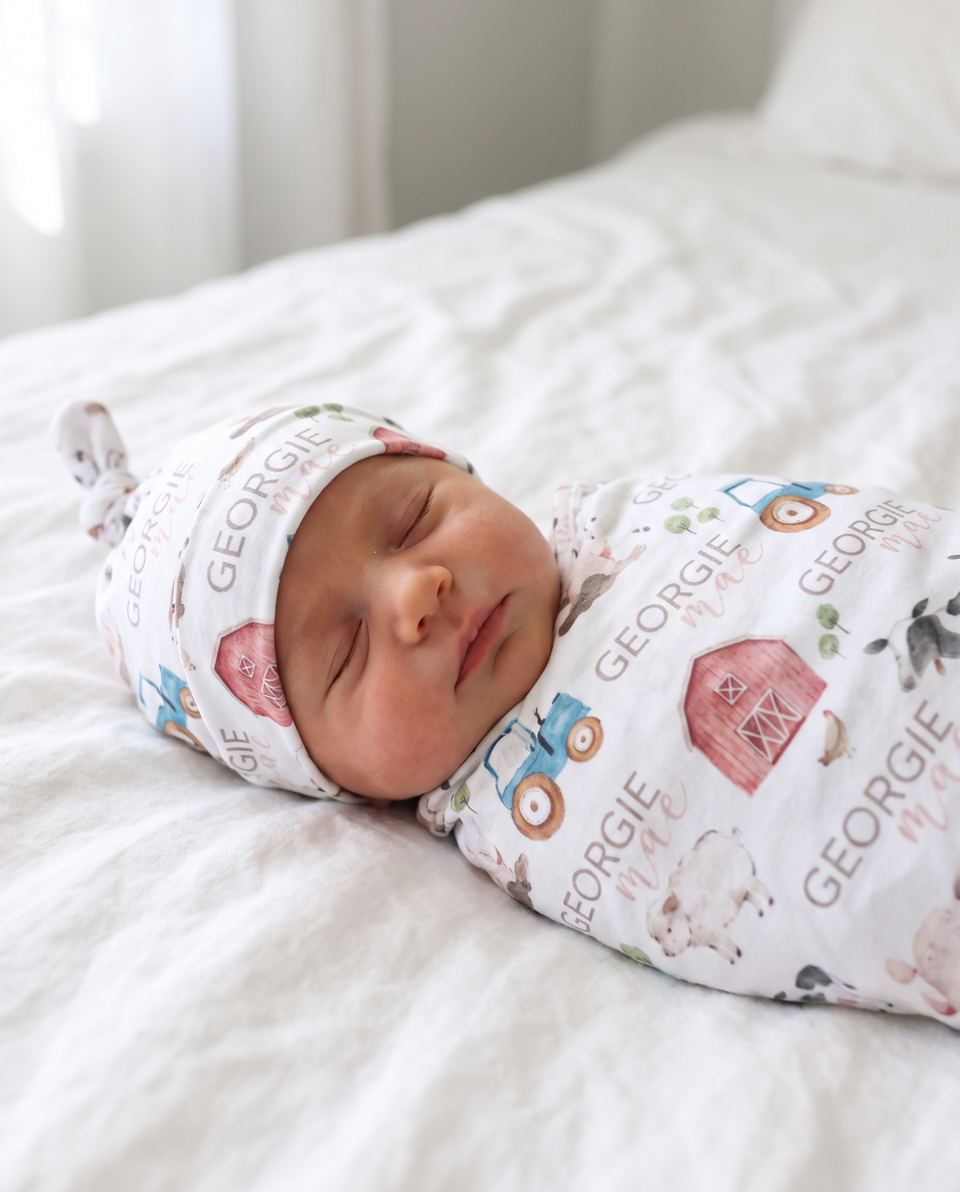 Personalized Frankie's Farm Party Bamboo Swaddle Blanket