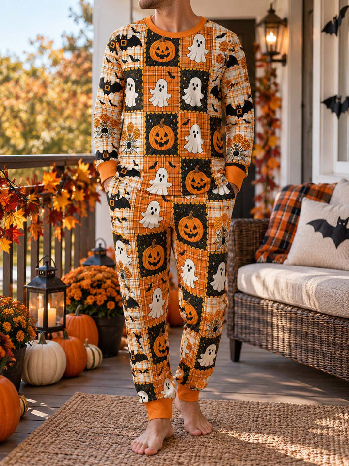 Ghost Pumpkin Patch Bamboo Men's Pajama Set