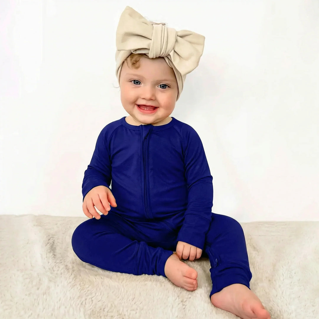 Midnight Blue Bamboo Convertible Zippered Romper