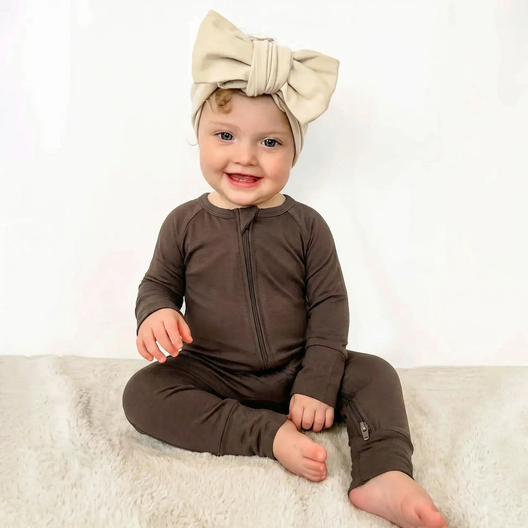 Espresso Bamboo Convertible Zippered Romper