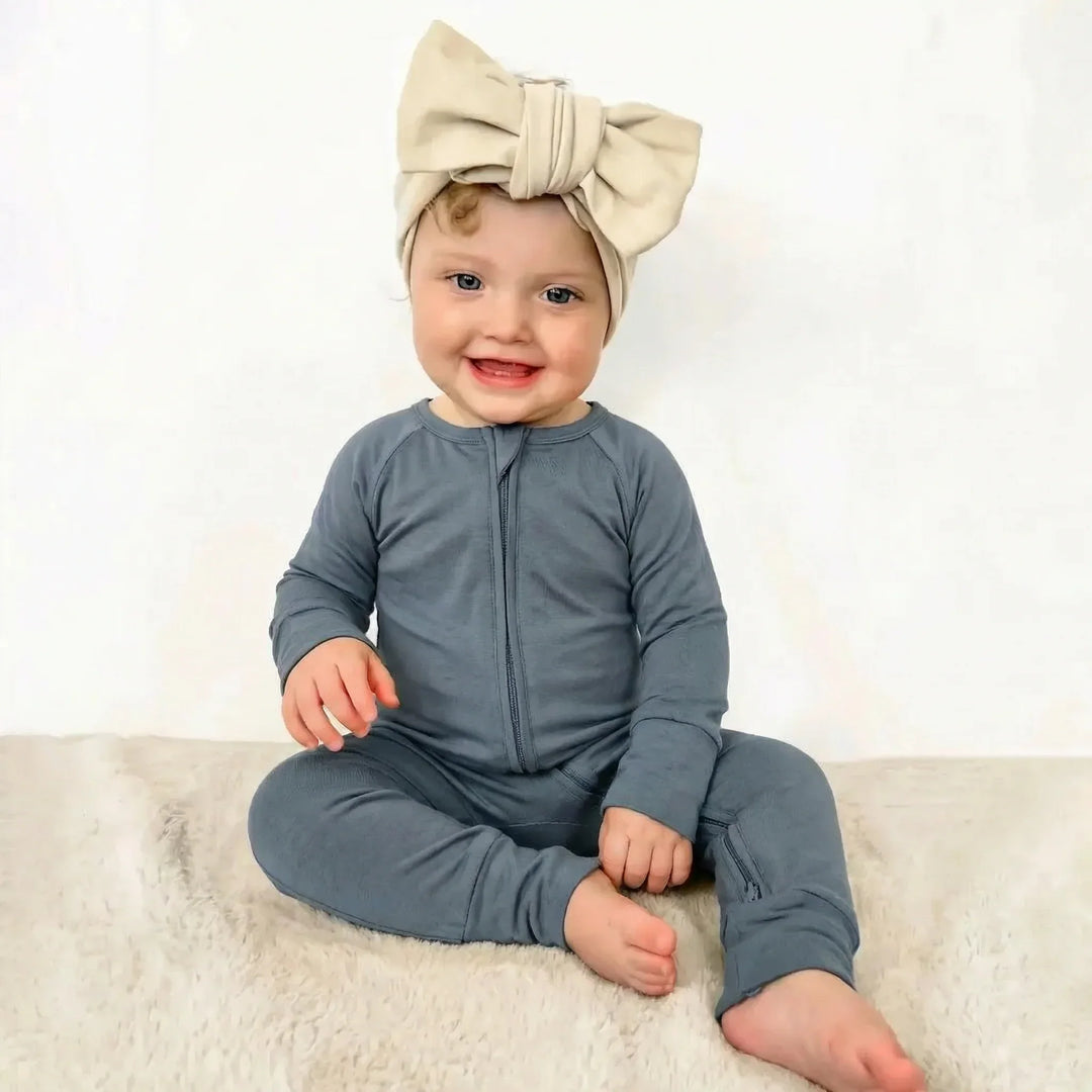 Slate Gray Bamboo Convertible Zippered Romper
