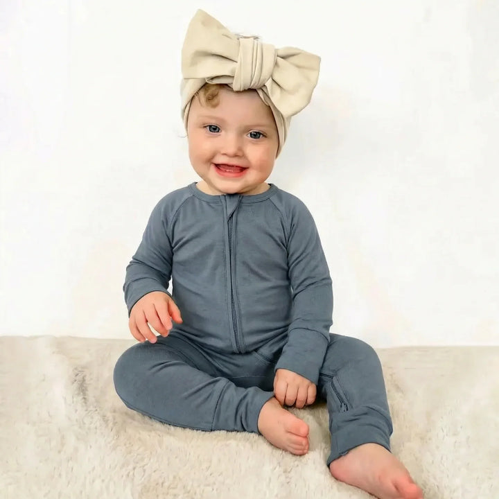 Slate Gray Bamboo Convertible Zippered Romper