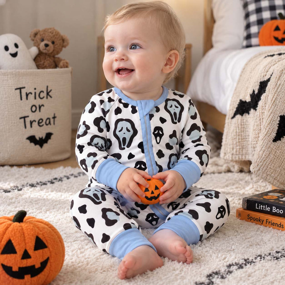 Ghostface Abstract Halloween Pattern Bamboo Convertible Zippy