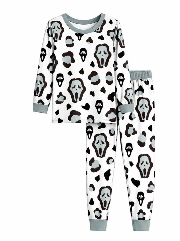 Ghostface Abstract Halloween Pattern Bamboo Men's Pajama Set