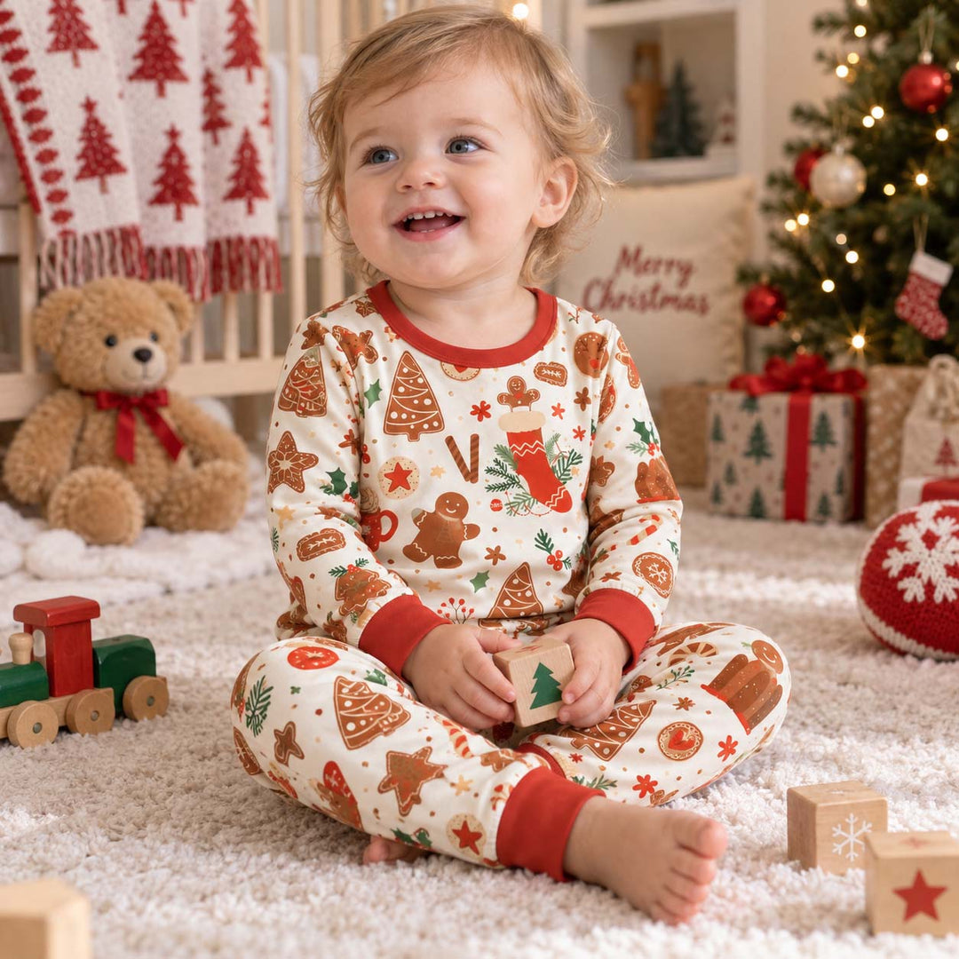 Gingerbread Christmas Treats Bamboo Two Piece Long Sleeve Pajama Set