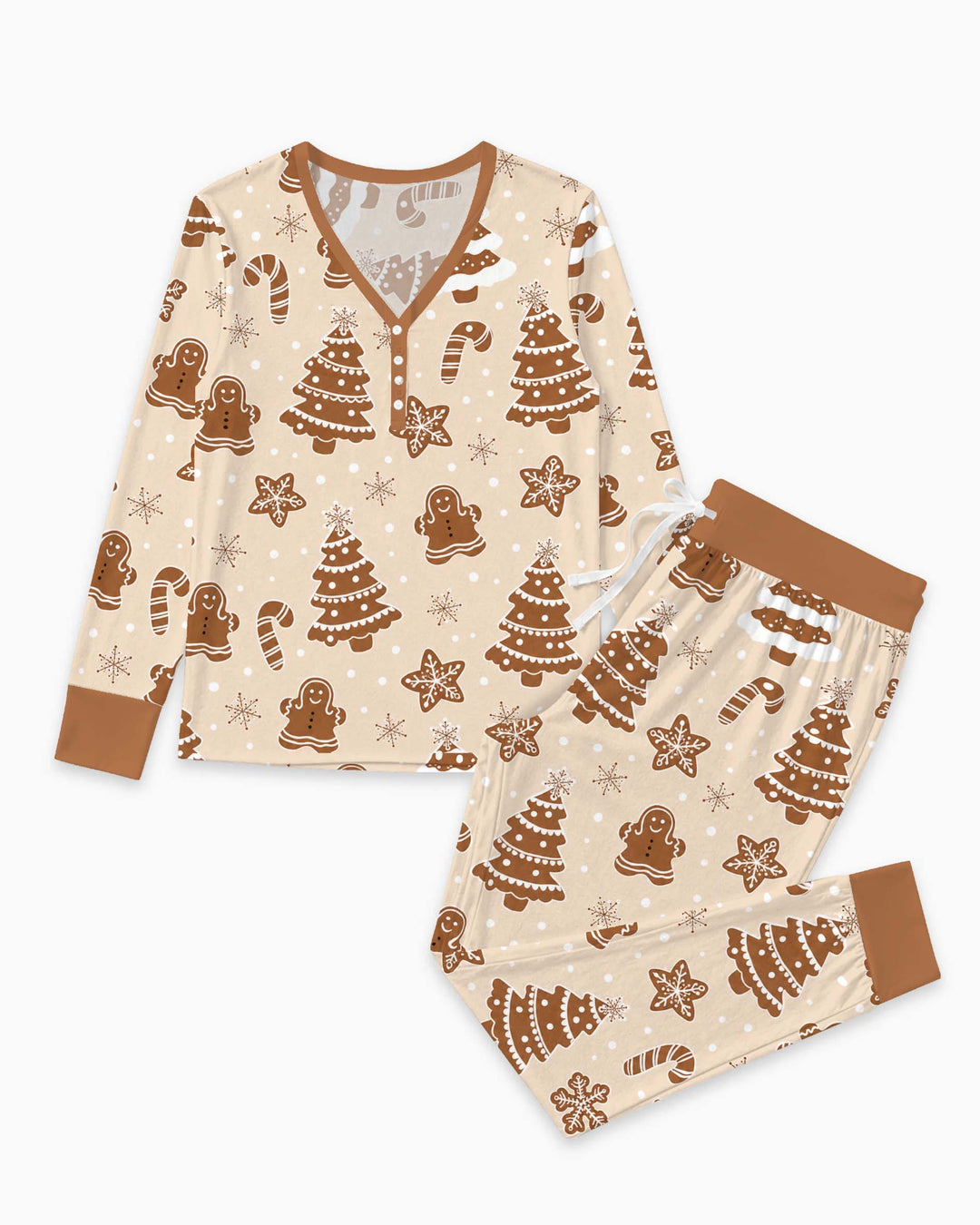 Gingerbread Cookie Wonderland Bamboo Women Pajama Set