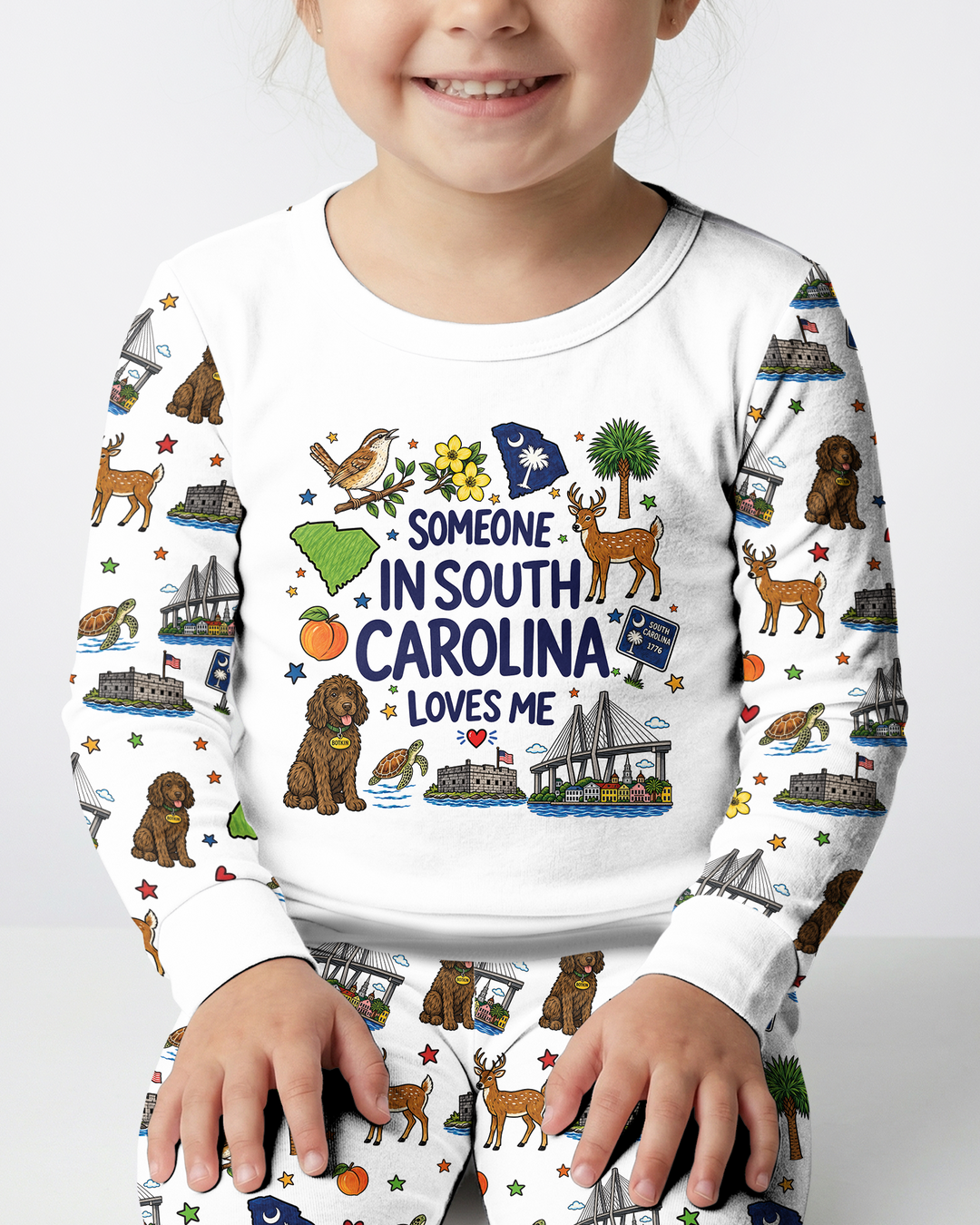 Someone in South Carolina Loves Me Bamboo Two Piece Long Sleeve Pajama Set