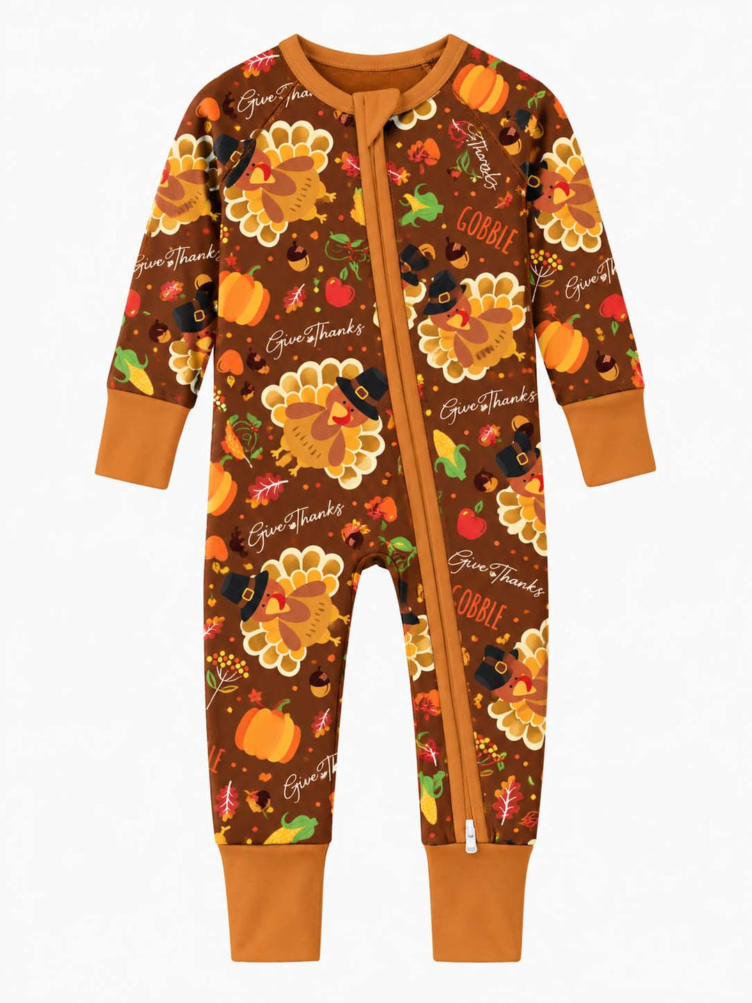 Give Thanks Turkey Harvest Pattern Bamboo Convertible Zippy