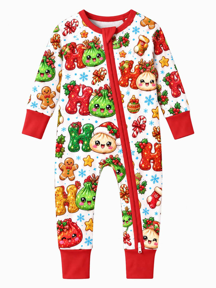 Glitter Ho Ho Ho Dumplings Bamboo Convertible Zippy