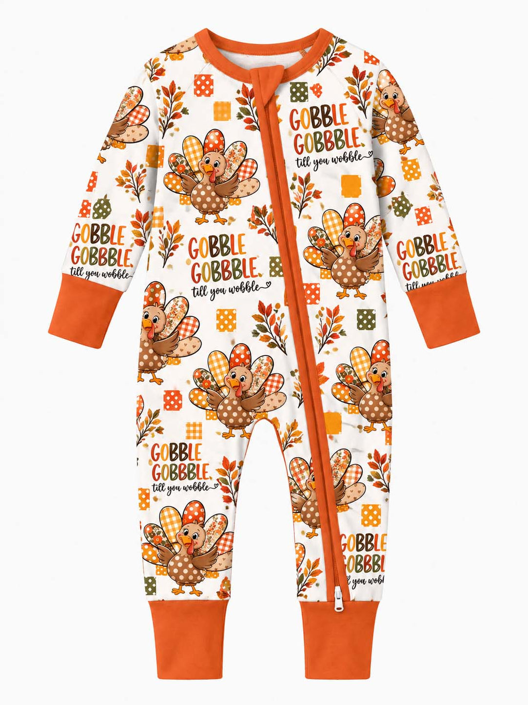 Gobble Gobble Turkey Fall Florals Bamboo Convertible Zippy