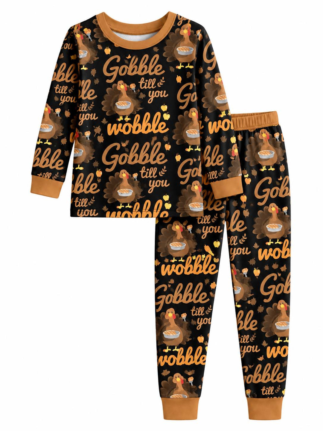 Gobble Till You Wobble Bamboo Two Piece Long Sleeve Pajama Set