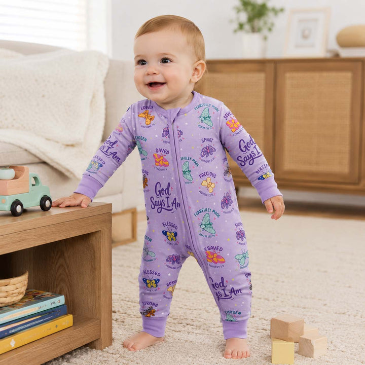 God Says I Am Colorful Moths Bamboo Convertible Zippy